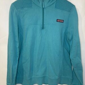 Vineyard Vines Teal Zip-Up Sweater